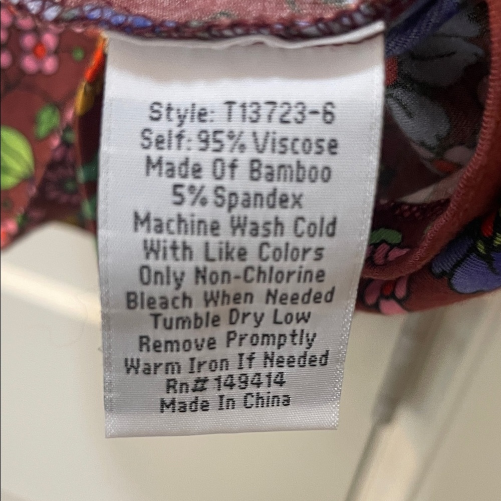 Johnny Was Multicolor Floral Short Sleeve Top - Picture 4 of 4